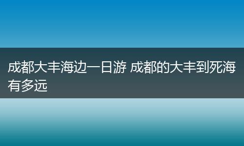 成都大丰海边一日游 成都的大丰到死海有多远