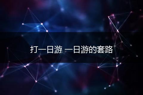 打一日游 一日游的套路