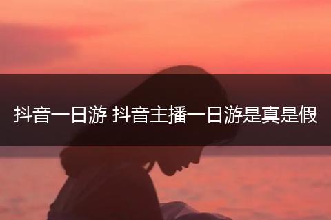 抖音一日游 抖音主播一日游是真是假