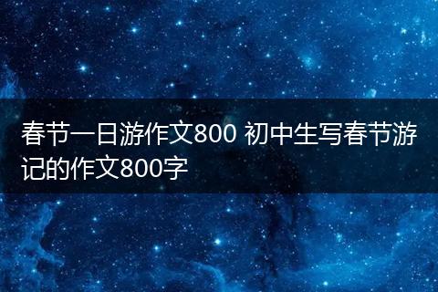 春节一日游作文800 初中生写春节游记的作文800字