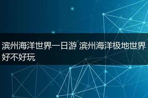 滨州海洋世界一日游 滨州海洋极地世界好不好玩