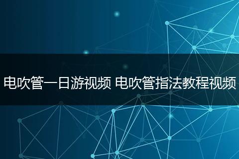 电吹管一日游视频 电吹管指法教程视频