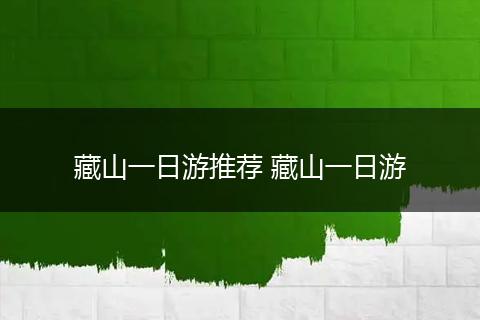 藏山一日游推荐 藏山一日游