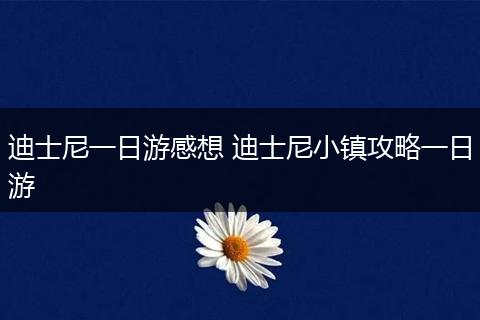 迪士尼一日游感想 迪士尼小镇攻略一日游