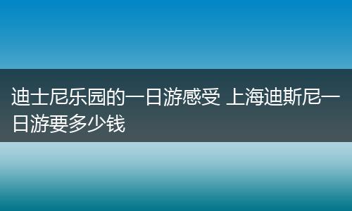 迪士尼乐园的一日游感受 上海迪斯尼一日游要多少钱
