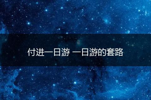付进一日游 一日游的套路