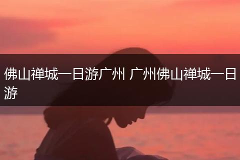 佛山禅城一日游广州 广州佛山禅城一日游