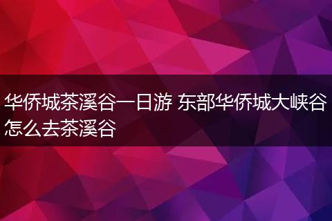 华侨城茶溪谷一日游 东部华侨城大峡谷怎么去茶溪谷