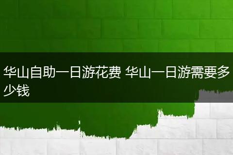 华山自助一日游花费 华山一日游需要多少钱