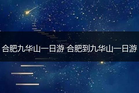 合肥九华山一日游 合肥到九华山一日游