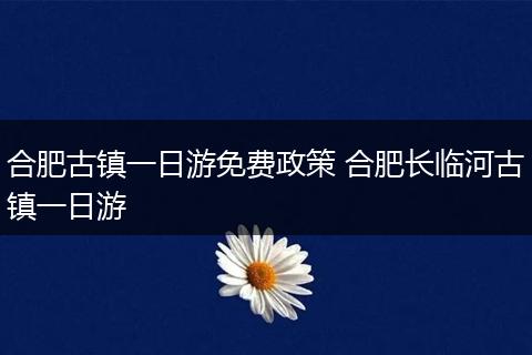 合肥古镇一日游免费政策 合肥长临河古镇一日游