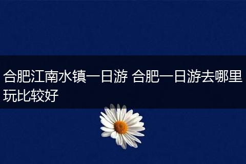 合肥江南水镇一日游 合肥一日游去哪里玩比较好