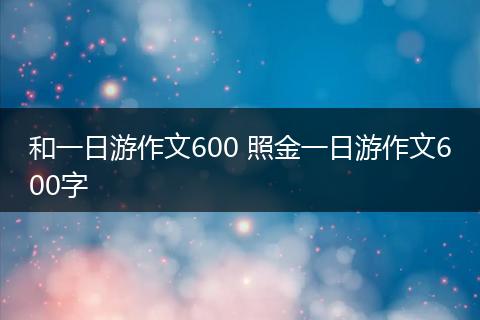 和一日游作文600 照金一日游作文600字
