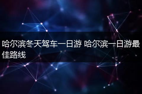 哈尔滨冬天驾车一日游 哈尔滨一日游最佳路线