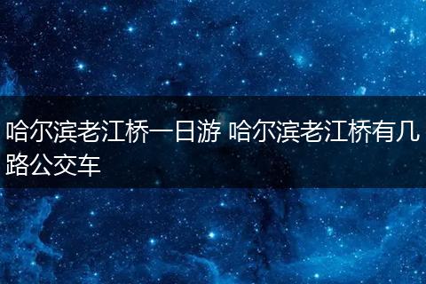 哈尔滨老江桥一日游 哈尔滨老江桥有几路公交车