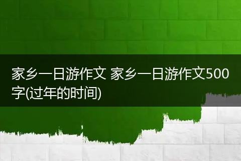家乡一日游作文 家乡一日游作文500字(过年的时间)