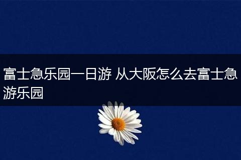 富士急乐园一日游 从大阪怎么去富士急游乐园