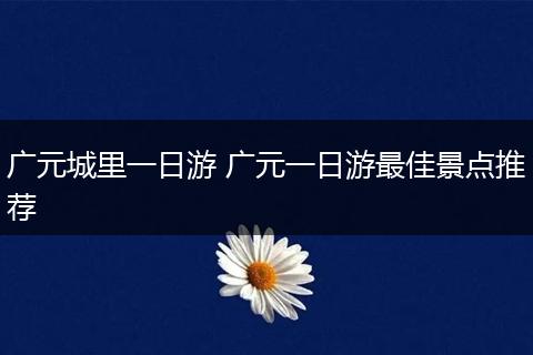 广元城里一日游 广元一日游最佳景点推荐