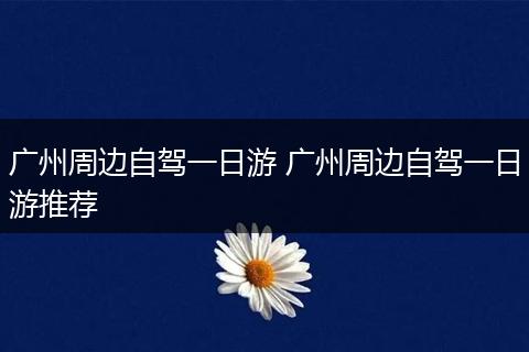 广州周边自驾一日游 广州周边自驾一日游推荐