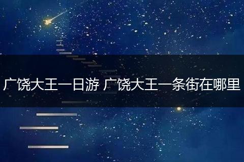 广饶大王一日游 广饶大王一条街在哪里