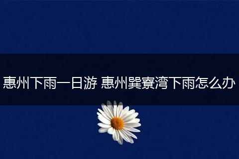 惠州下雨一日游 惠州巽寮湾下雨怎么办