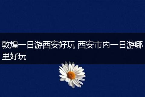 敦煌一日游西安好玩 西安市内一日游哪里好玩