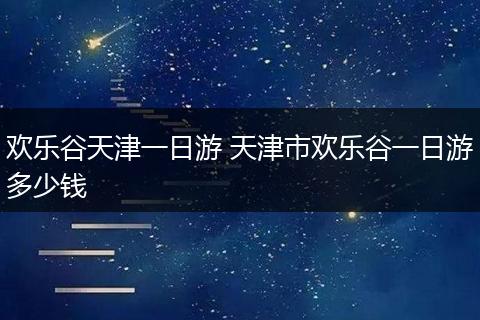 欢乐谷天津一日游 天津市欢乐谷一日游多少钱