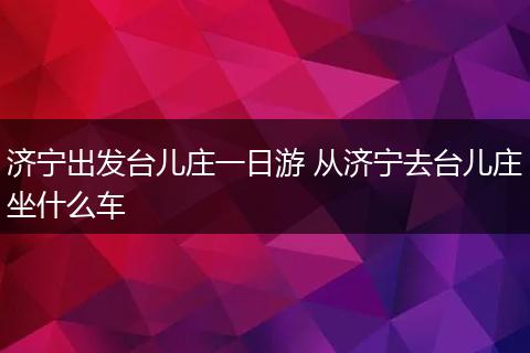 济宁出发台儿庄一日游 从济宁去台儿庄坐什么车