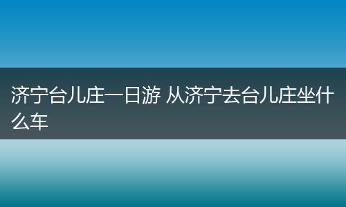 济宁台儿庄一日游 从济宁去台儿庄坐什么车