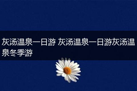 灰汤温泉一日游 灰汤温泉一日游灰汤温泉冬季游