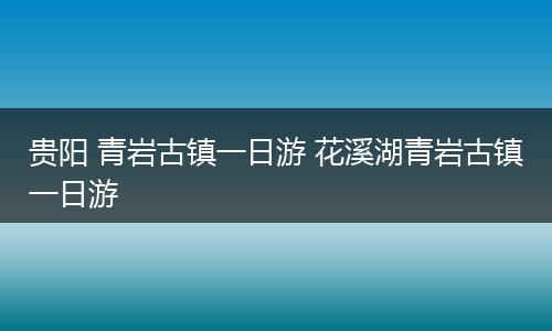 贵阳 青岩古镇一日游 花溪湖青岩古镇一日游