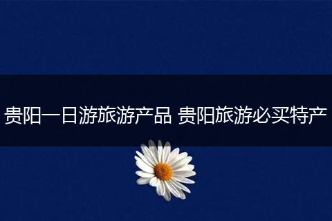 贵阳一日游旅游产品 贵阳旅游必买特产