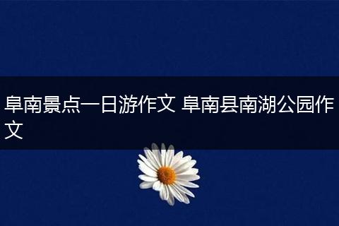 阜南景点一日游作文 阜南县南湖公园作文