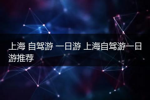 上海 自驾游 一日游 上海自驾游一日游推荐