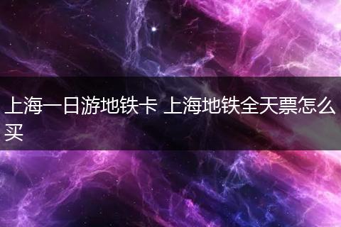 上海一日游地铁卡 上海地铁全天票怎么买