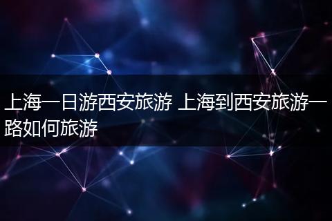 上海一日游西安旅游 上海到西安旅游一路如何旅游