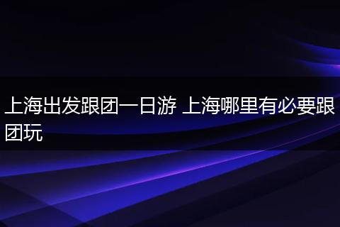 上海出发跟团一日游 上海哪里有必要跟团玩