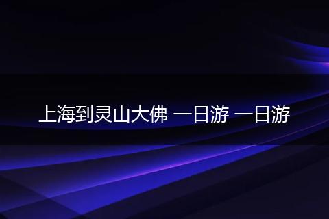 上海到灵山大佛 一日游 一日游