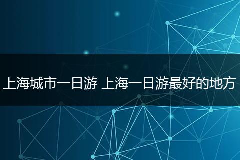 上海城市一日游 上海一日游最好的地方