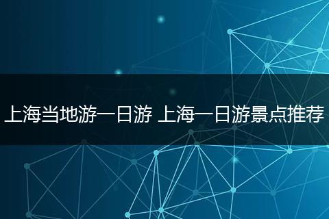 上海当地游一日游 上海一日游景点推荐