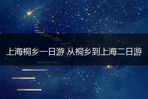 上海桐乡一日游 从桐乡到上海二日游