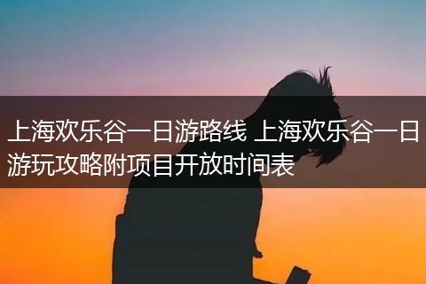上海欢乐谷一日游路线 上海欢乐谷一日游玩攻略附项目开放时间表