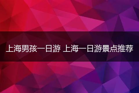 上海男孩一日游 上海一日游景点推荐