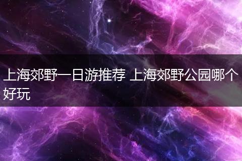 上海郊野一日游推荐 上海郊野公园哪个好玩