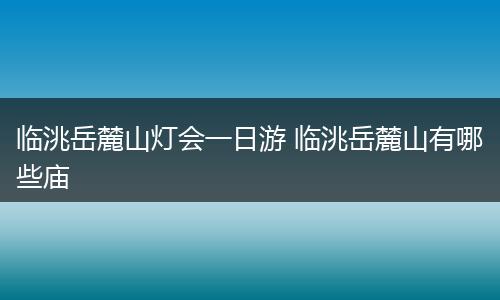 临洮岳麓山灯会一日游 临洮岳麓山有哪些庙