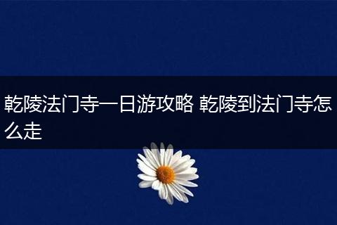 乾陵法门寺一日游攻略 乾陵到法门寺怎么走