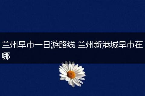 兰州早市一日游路线 兰州新港城早市在哪