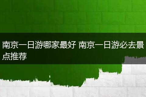 南京一日游哪家最好 南京一日游必去景点推荐