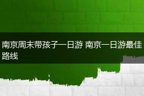 南京周末带孩子一日游 南京一日游最佳路线