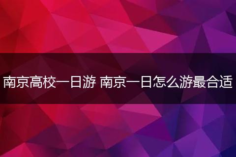 南京高校一日游 南京一日怎么游最合适